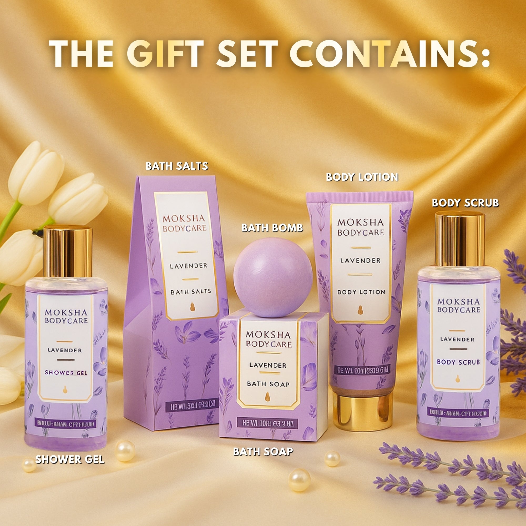 Lavender Gift Set for Women 6 Piece | Pillow Mist | Moksha
