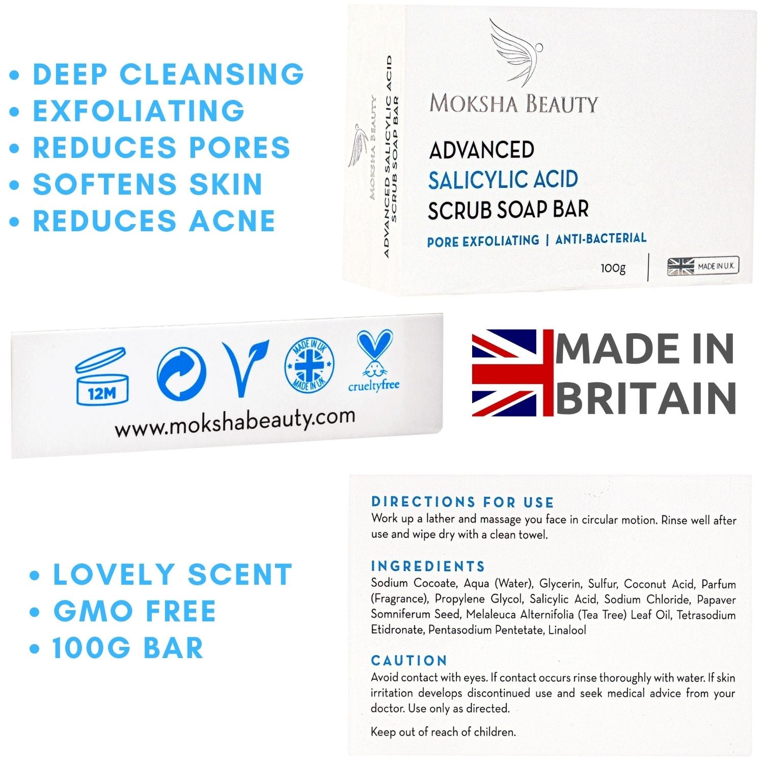 Moksha Salicylic Acid Scrub Soap Bar 