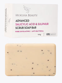 Moksha Beauty Salicylic Acid & Sulphur Scrub Soap Bar 
