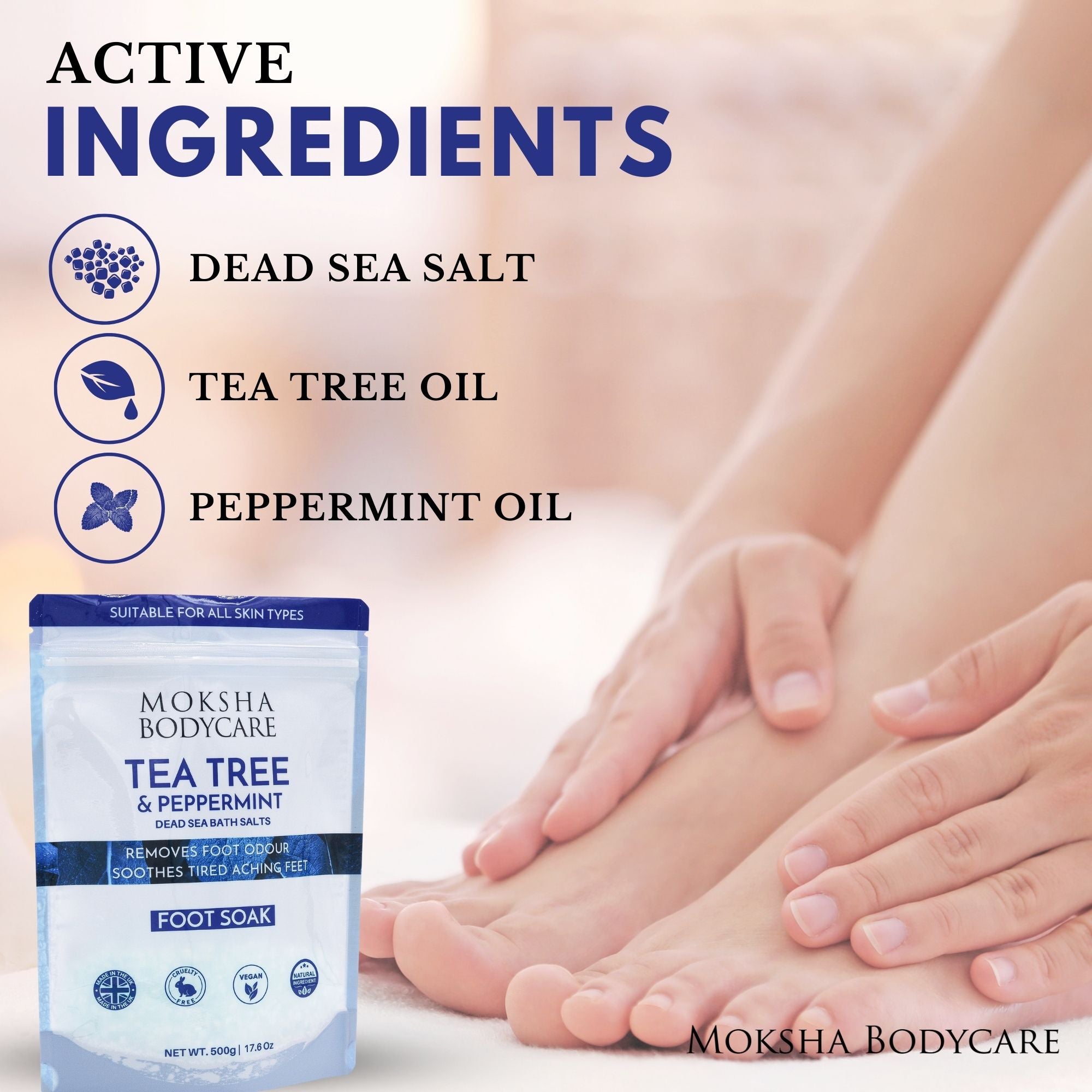 Moksha Bodycare Tea Tree & Peppermint Foot bath salts